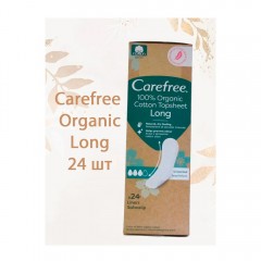 Прокладки Carefree Organic Long 24 шт Кэфри органик лонг женские ежедневные