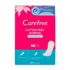 Прокладки гигиенические ежедневные Carefree Cotton Feel Normal 2 капли 44шт в упаковке. Набор из 2 упаковок