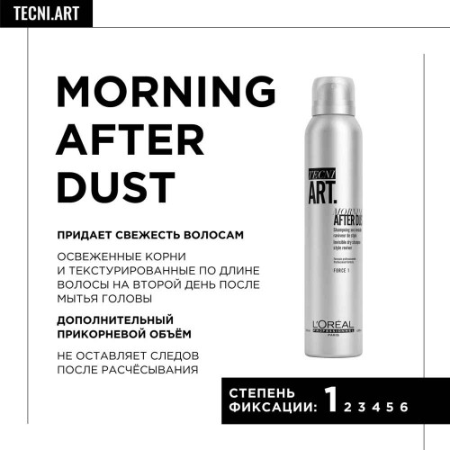 Шампунь сухой для свежести и комфорта L'Oreal Professionnel Tecni.art Art Morning After dust для очищения и объема волос 200 мл.  