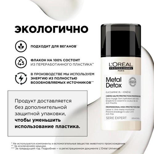 Крем для волос несмываемый L'Oreal Professionnel Metal Detox Метал детокс 100 мл