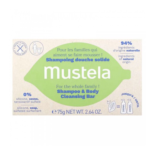 Шампунь и очищающее мыло для тела Mustela Shampoo & Body Cleansing bar 75 г