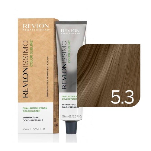Краска тон 5-3 Revlon Professional Revlonissimo Color Sublime Vegan 75 мл Ревлон Профессионал Ревлониссимо колор сублим веган для окрашивания волос