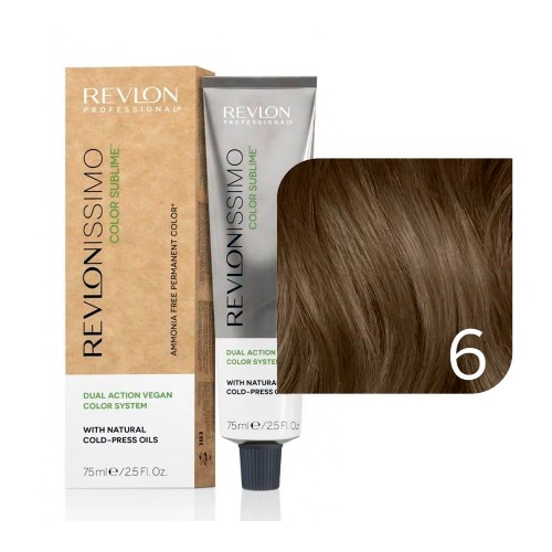 Краска тон 6 Revlon Professional Revlonissimo Color Sublime Vegan 75 мл Ревлон Профессионал Ревлониссимо колор сублим веган для окрашивания волос