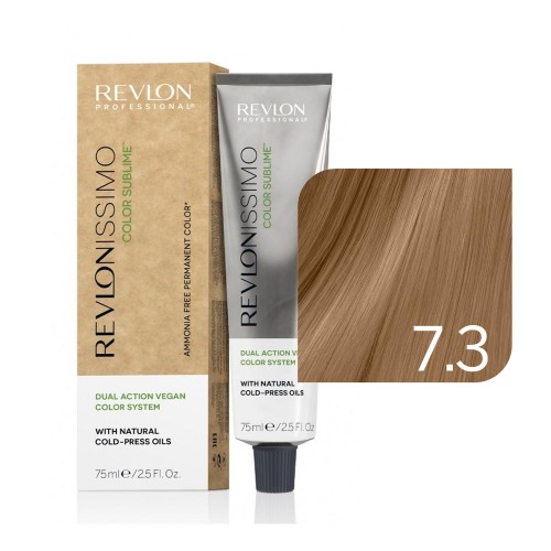 Краска тон 7-3 Revlon Professional Revlonissimo Color Sublime Vegan 75 мл Ревлон Профессионал Ревлониссимо колор сублим веган для окрашивания волос