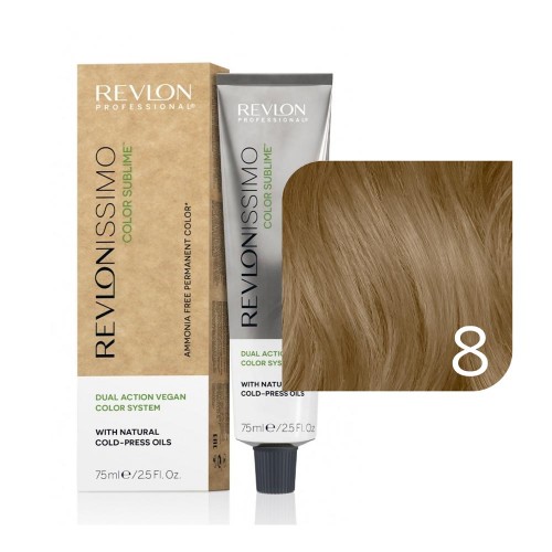 Краска тон 8 Revlon Professional Revlonissimo Color Sublime Vegan 75 мл Ревлон Профессионал Ревлониссимо колор сублим веган для окрашивания волос