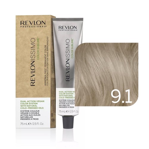 Краска тон 9-1 Revlon Professional Revlonissimo Color Sublime Vegan 75 мл Ревлон Профессионал Ревлониссимо колор сублим веган для окрашивания волос