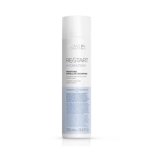 Шампунь REVLON PROFESSIONAL Restart Hydration Moisture Micellar Shampoo 250 мл Ревлон Профессионал рестарт хайдратион мойсчье мицелляр мицеллярный для нормальных и сухих волос