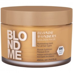  Schwarzkopf Professional, BlondMe, Blonde Wonders Golden Mask, золотая маска для волос с золотистыми мерцающими пигментами, 450 мл
