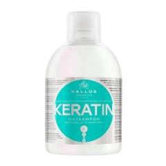 Шампунь с кератином и молочными протеинами Kallos Cosmetics KJMN Keratin Shampoo для сухих и поврежденных волос 1000 мл. 