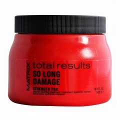 Восстанавливающая маска с керамидами Matrix Total Results So Long Damage Strength Pak для ослабленных волос 500 мл.