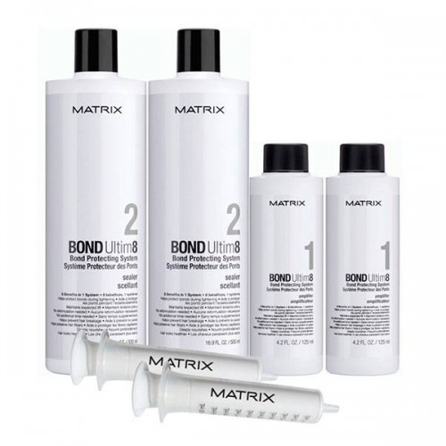 Набор Matrix Bond Ultim8 Protecting System Salon Intro Kit для защиты волос вовремя окрашивания и осветления волос 4 предмета.