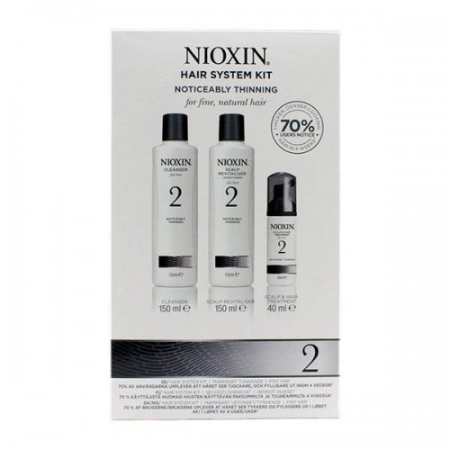 Набор "3-Ступенчатая система" Nioxin Hair System Kit 2 для ухода за тонкими, натуральными волосами 150 мл.+150 мл.+50 мл.