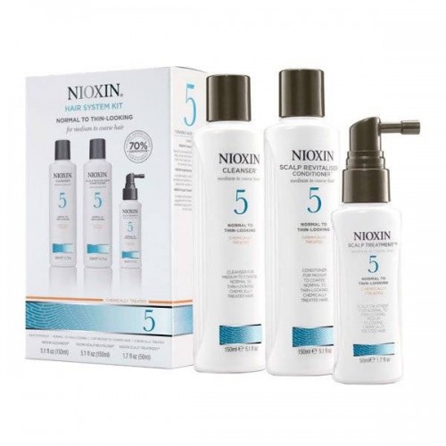 Набор "3-Ступенчатая система" Nioxin Hair System Kit 5 для ухода за химически обработанными или натуральными волосами, от средних до жестких 150 мл.+150 мл.+50 мл.