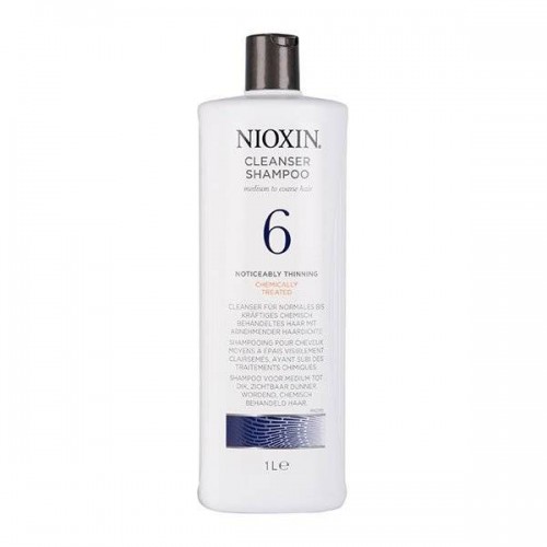Очищающий шампунь Nioxin System 6 Cleanser Shampoo для ухода за химически обработанными или натуральными волосами, от средних до жестких 1000 мл.