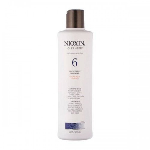 Очищающий шампунь Nioxin System 6 Cleanser Shampoo для ухода за химически обработанными или натуральными волосами, от средних до жестких 300 мл.