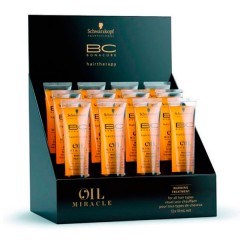 Согревающая маска Бонакур Ойл Миракл для жестких волос 12 ампул по 10 мл.  