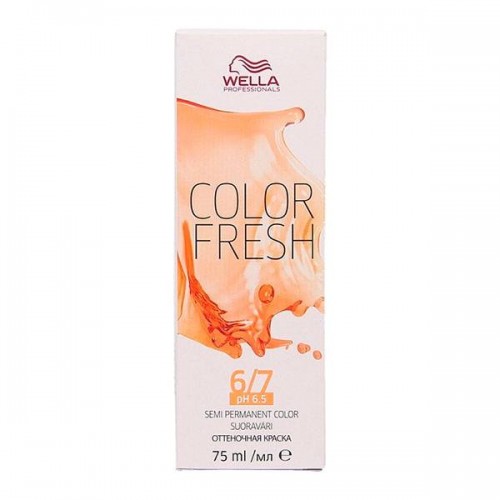 Оттеночная краска 6/7 Wella Professionals Color Fresh pH 6.5 Semi Permanent Color для окрашивания волос 75 мл.