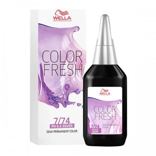 Оттеночная краска 7/74 Wella Professionals Color Fresh Silver pH 6.5 Semi Permanent Color для окрашивания волос 75 мл.