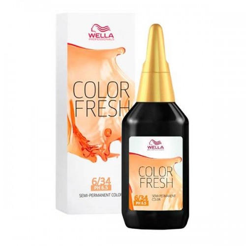Оттеночная краска 6/34 Wella Professionals Color Fresh pH 6.5 Semi Permanent Color для окрашивания волос 75 мл.