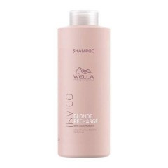 Шампунь-нейтрализатор желтизны Wella Professionals Invigo Blonde Recharge With Color Pigments Shampoo для холодных светлых оттенков 1000 мл. 