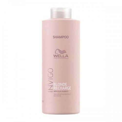 Шампунь-нейтрализатор желтизны Wella Professionals Invigo Blonde Recharge With Color Pigments Shampoo для холодных светлых оттенков 1000 мл. 