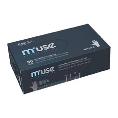 Нитриловые перчатки размер S Estel Professional M'use одноразовые для парикмахерских процедур 50 шт.