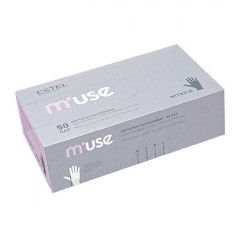 Нитриловые перчатки размер S Estel Professional M'use одноразовые для парикмахерских процедур 50 шт.