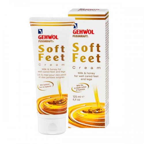 Шелковый крем "Молоко и мед" Gehwol Fusskraft Soft Feet Cream для ежедневного ухода за сухой и чувствительной кожей ног и стоп 125 мл.
