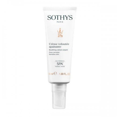 Успокаивающий крем Sothys Regular Care Sensitive Skin Soothing Velvet Cream для чувствительной, нормальной и сухой кожи лица и шеи 50 мл.