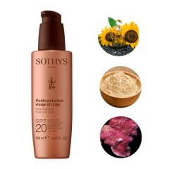 Молочко для лица и тела Sothys Sun Care Protective Fluid Face And Body SPF20 Moderate Protection UVA/UVB для всех типов кожи 150 мл.