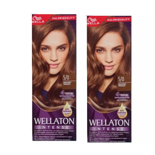 Набор краски Wellaton 5/0 от Wella 2 штуки Веллатон для окрашивания волос