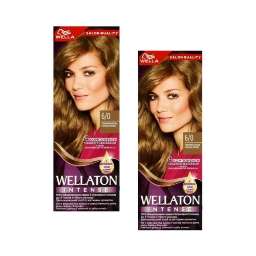 Набор краски Wellaton 6/0 от Wella 2 штуки Веллатон для окрашивания волос