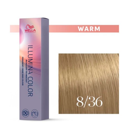 Крем-краска 8/36 Wella Professionals Illumina Color Warm для волос 60 мл