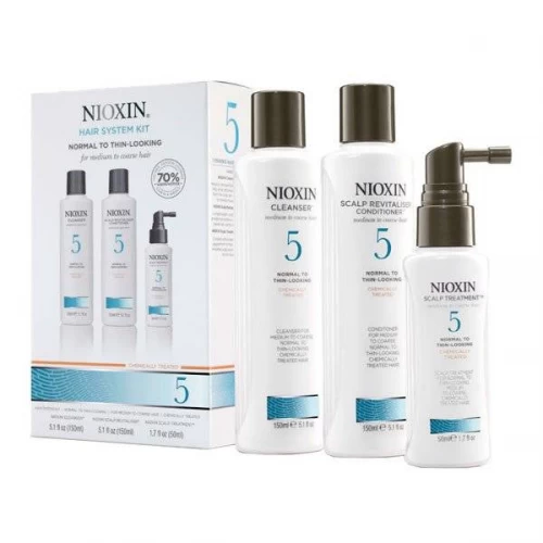 Набор "3-Ступенчатая система" Nioxin Hair System Kit 5 для ухода за химически обработанными или натуральными волосами, от средних до жестких 150 мл.+150 мл.+50 мл.