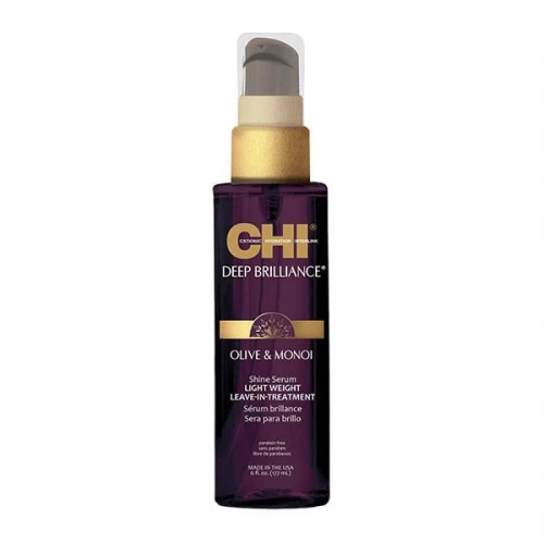 Несмываемая сыворотка CHI Deep Brilliance Olive and Monoi Shine Serum Light Weight Leave-In Treatment для блеска волос 177 мл.