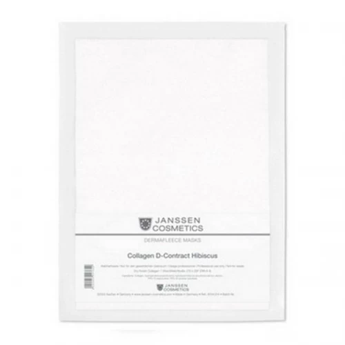 Насыщенный высокоэффективный коллаген Janssen Cosmetics Derma Fleece Masks Dermafleece D-contract Hibiscus (белый лист) с экстрактом гибискуса для ухода за лицом 1 шт.