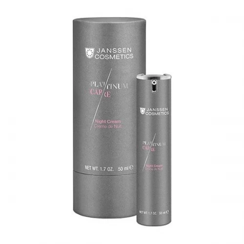 Реструктурирующий ночной крем Janssen Cosmetics Platinum Care Night Cream для лица с пептидами и коллоидной платиной 50 мл.