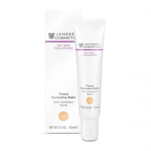 Бальзам-консилер с противовоспалительным действием Janssen Cosmetics Oily Skin Tinted Corrective Balm Light для жирной кожи лица 15 мл.