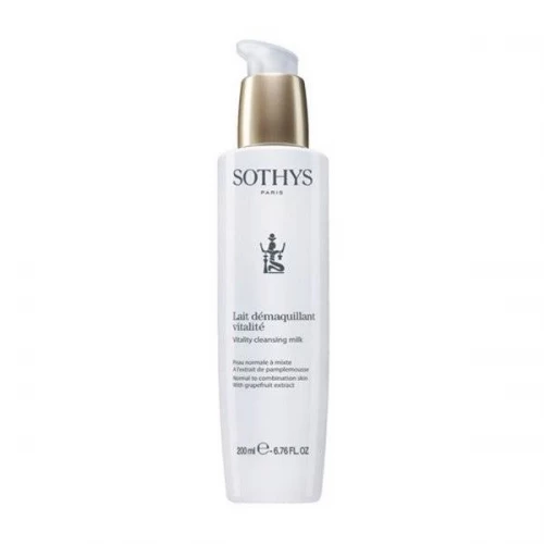 Молочко очищающее Sothys Essential Preparing Beauty Milks Vitality Cleansing Milk для нормальной и комбинированной кожи с экстрактом грейпфрута 200 мл.