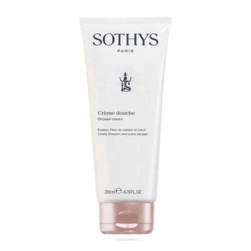 Мягкий крем-гель Sothys Prospa Concept Shower Cream Cherry Blossom and Lotus Escape для душа с цветками вишни и лотоса для тела 200 мл.