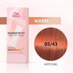 Wella Professionals Гель-крем краска Shinefinity 05/43 – стойкое цветное глазирование.